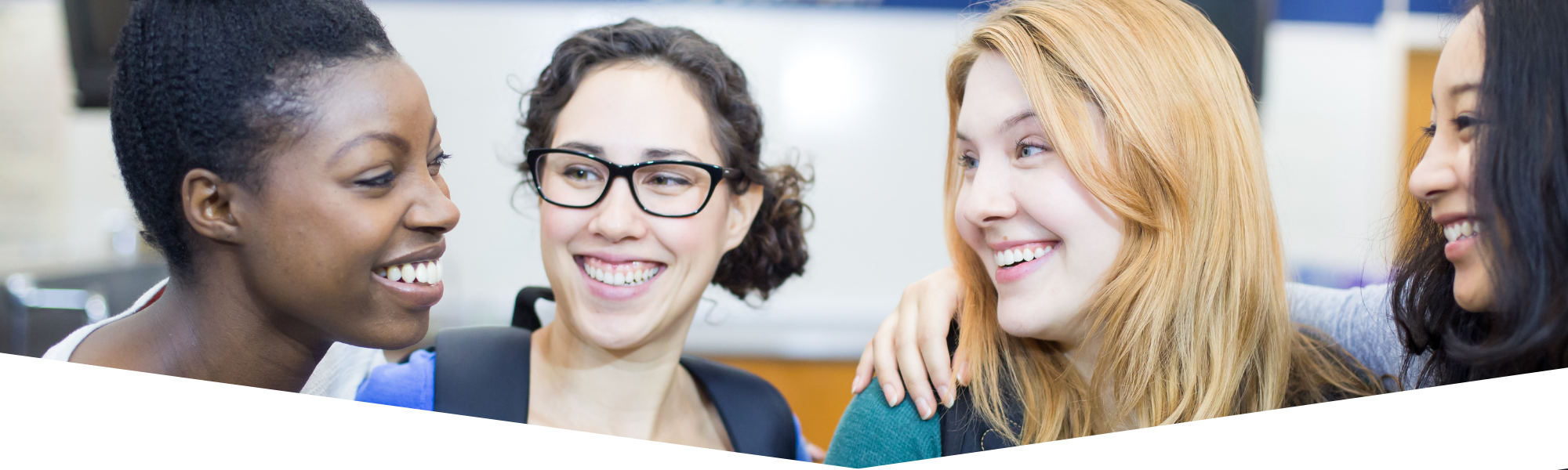 high school girls smiling 